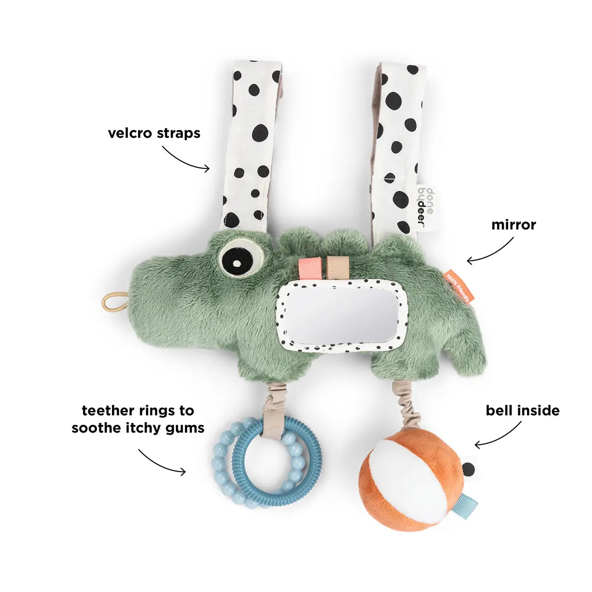 Done by Deer Hanging activity toy Croco - Grön