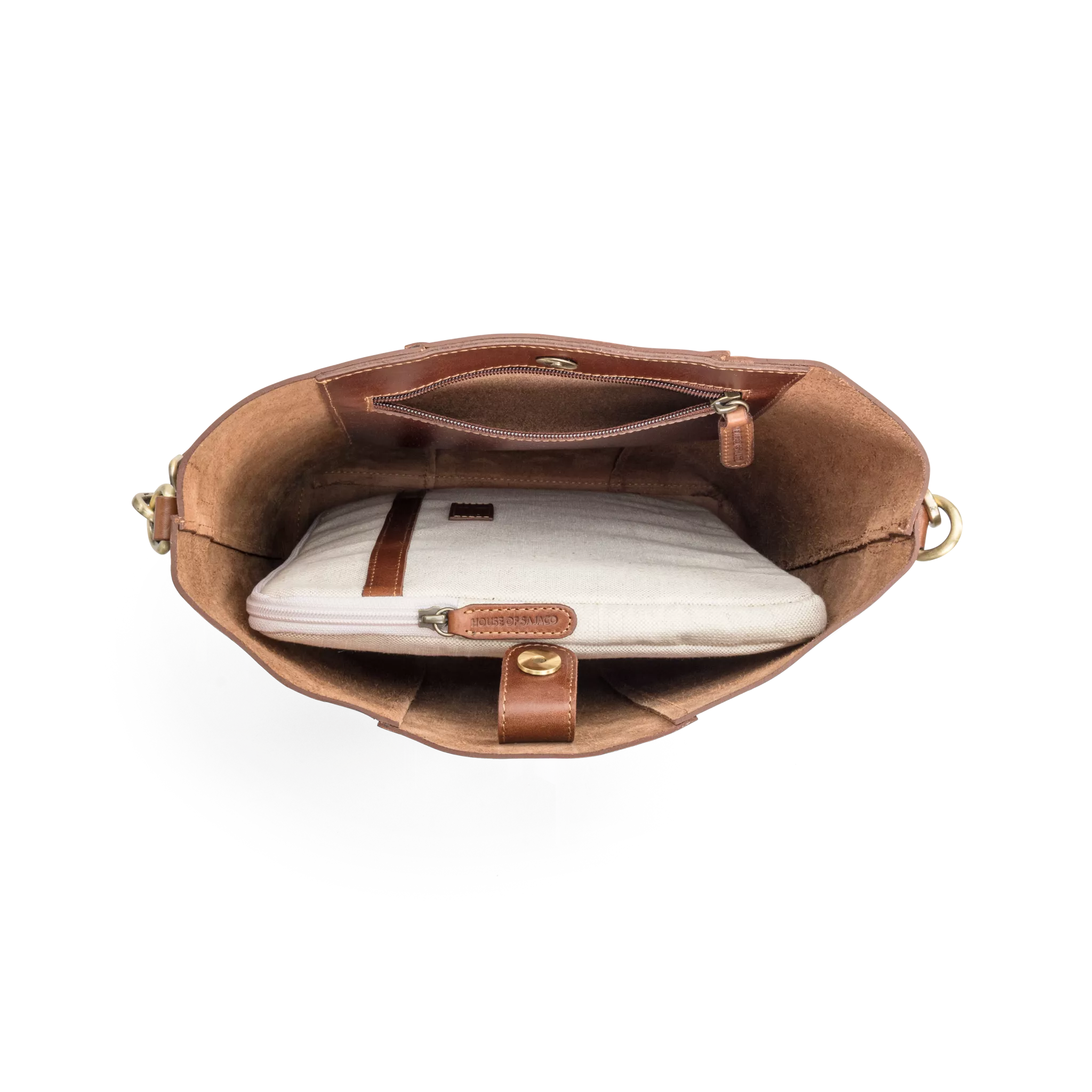 House of Sajaco 16" Bucket Bag Axelväska - Cognac House of Sajaco