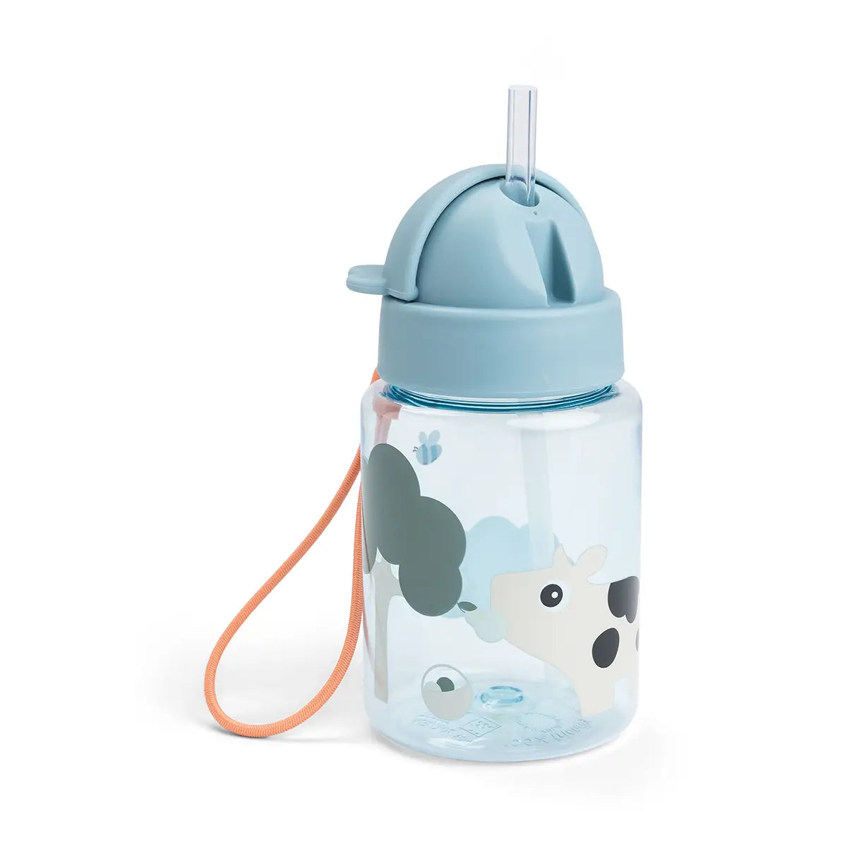 Done by Deer Straw bottle Tiny farm Blå - 280 ml