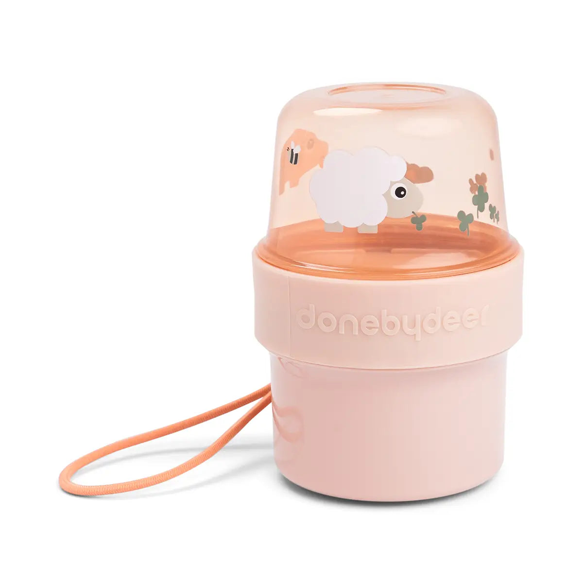 Done by Deer To go 2-way snack container S Tiny farm - Powder