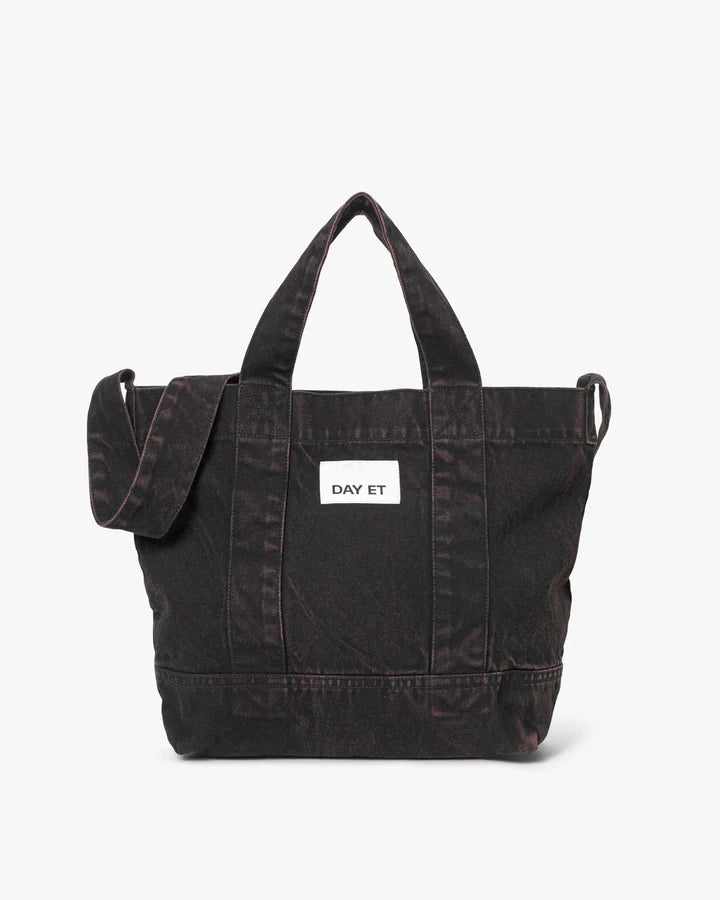 DAY ET Washed Denim Crossbaodyväska - Chocolate Plum