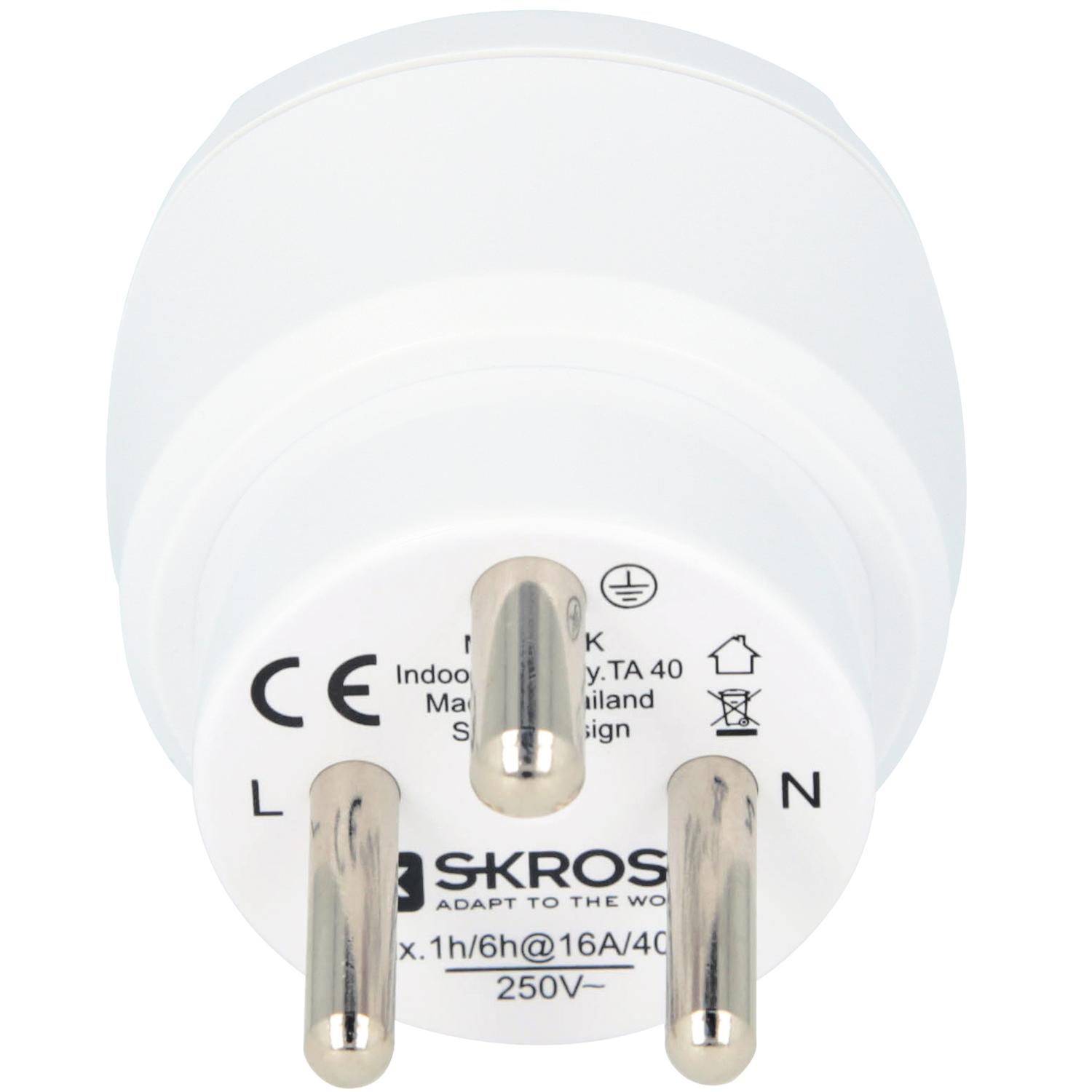 SKROSS - Reseadapter Europa till Danmark Jordad - Travels And Bags