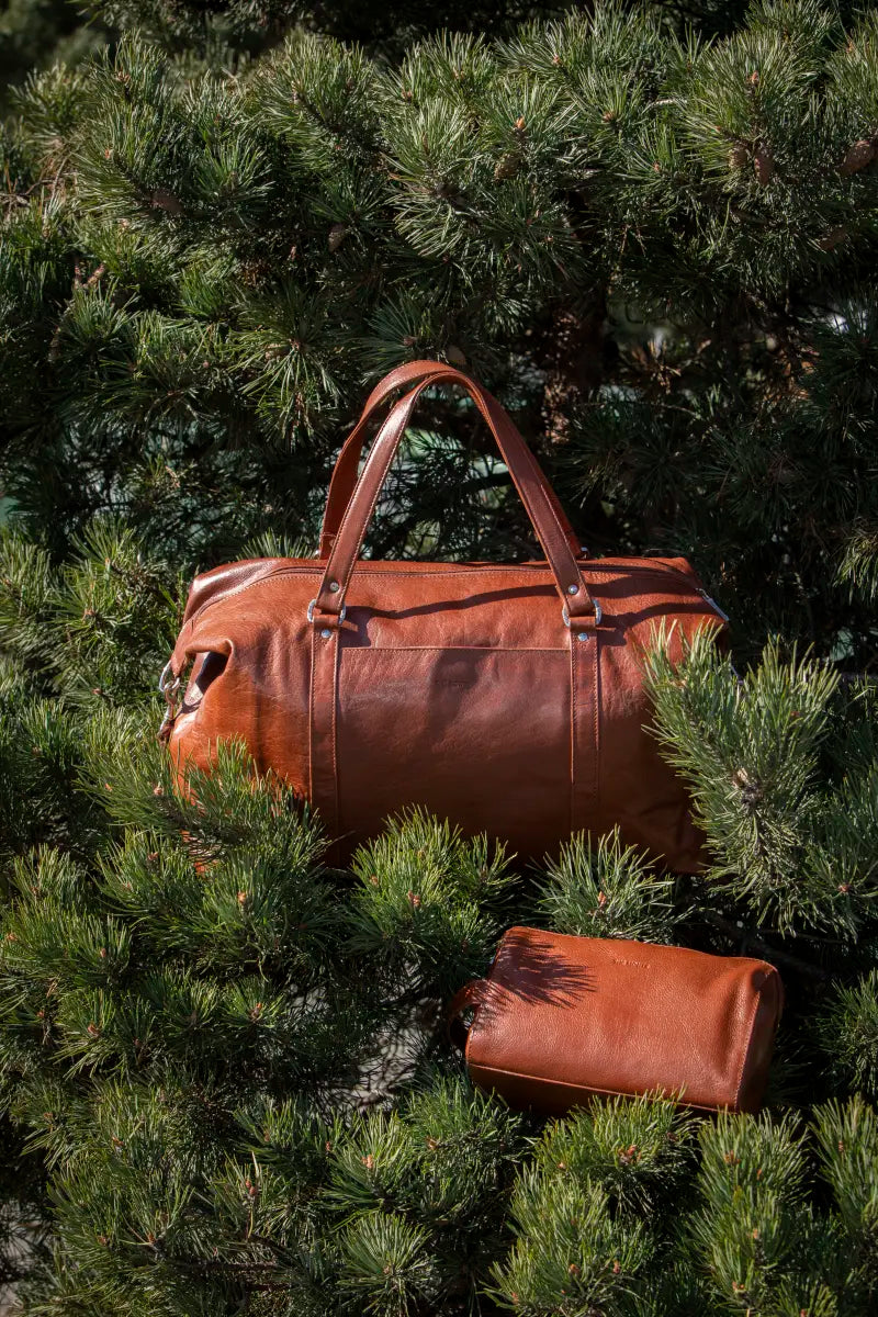The Monte Weekendbag Large i Skinn - Cognac