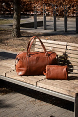 The Monte Weekendbag Large i Skinn - Cognac
