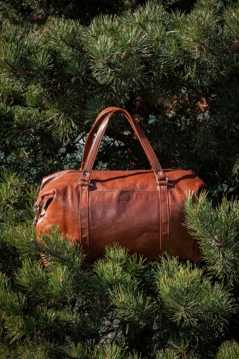 The Monte Weekendbag Large i Skinn - Cognac