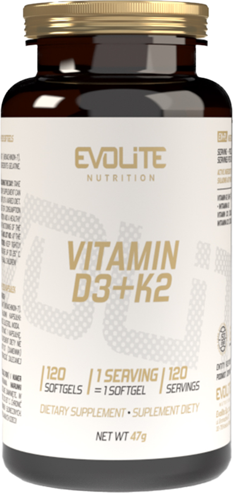 Evolite Vitamin D3+K2 - 120 Mjuka Kapslar