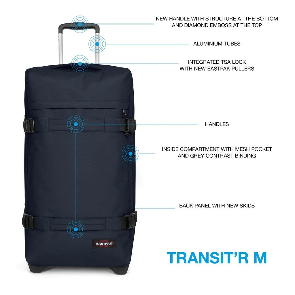 Eastpak Transit'r Mellanstor Resväska 2-hjul - Marinblå - Travels And Bags