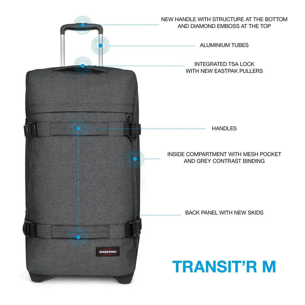 Eastpak Transit'r Mellanstor Resväska 2-hjul - Mörkgrå - Travels And Bags
