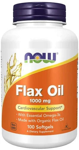 NOW Foods NOW1770 Flax Oil Organic 1000 mg - 100 Mjuka Kapslar