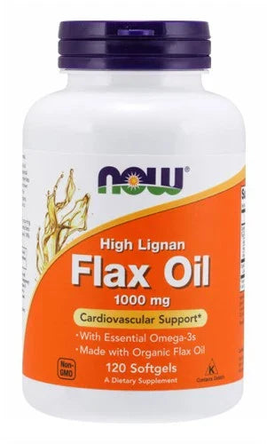 NOW Foods NOW1780 High Lignan Flax Oil Organic - 120 Mjuka Kapslar
