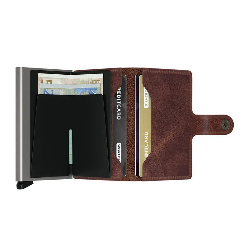 Secrid Miniwallet Kortplånbok - Vintage Brun/Titanium - Travels And Bags