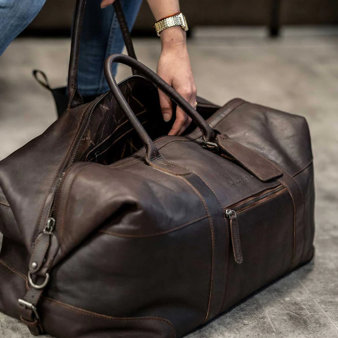 The Chesterfield Brand Portsmouth Weekendbag - Mörkbrun - Travels And Bags