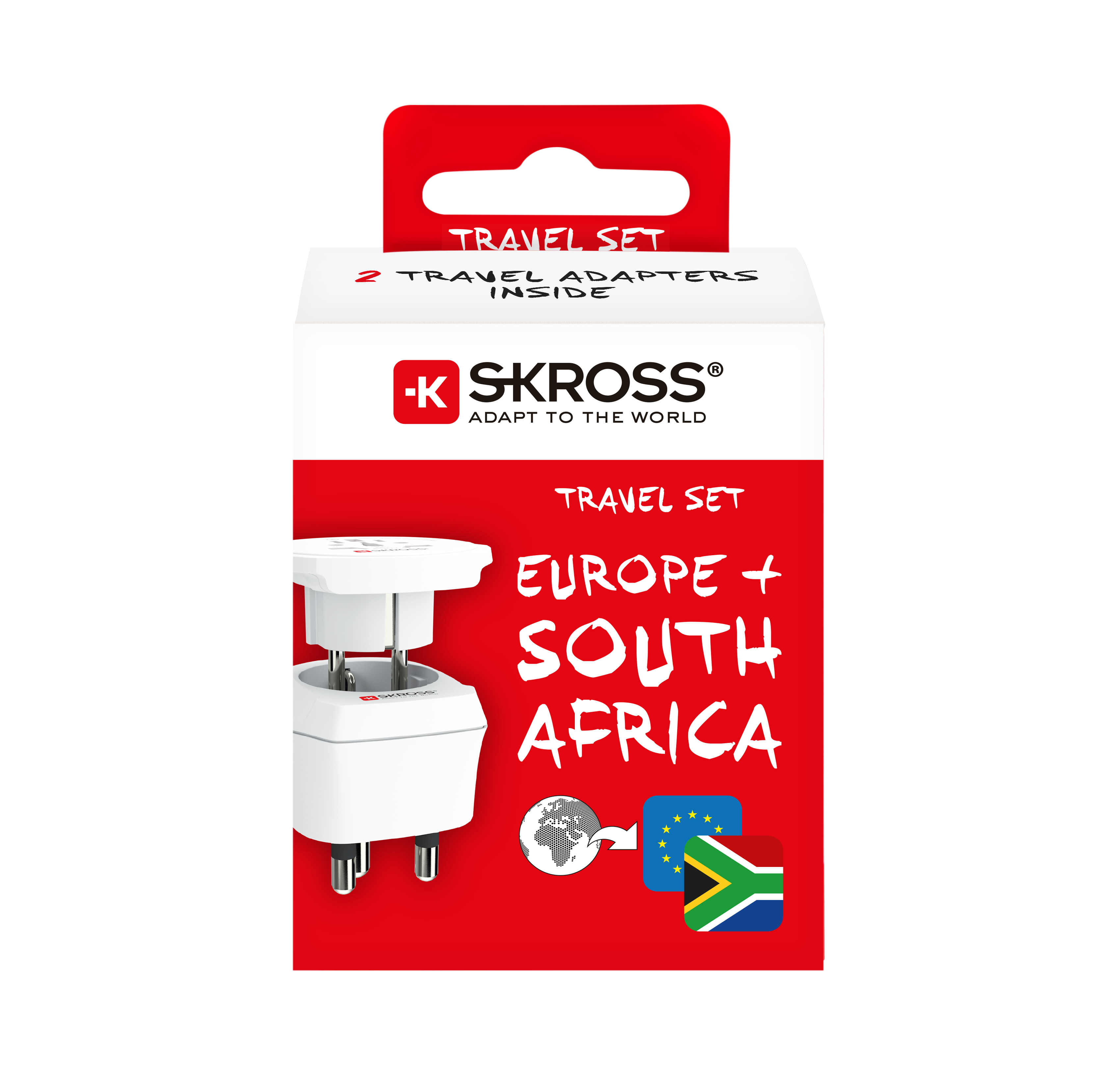SKROSS - Reseadapter Combo Världen till Sydafrika + Europa Jordad - Travels And Bags