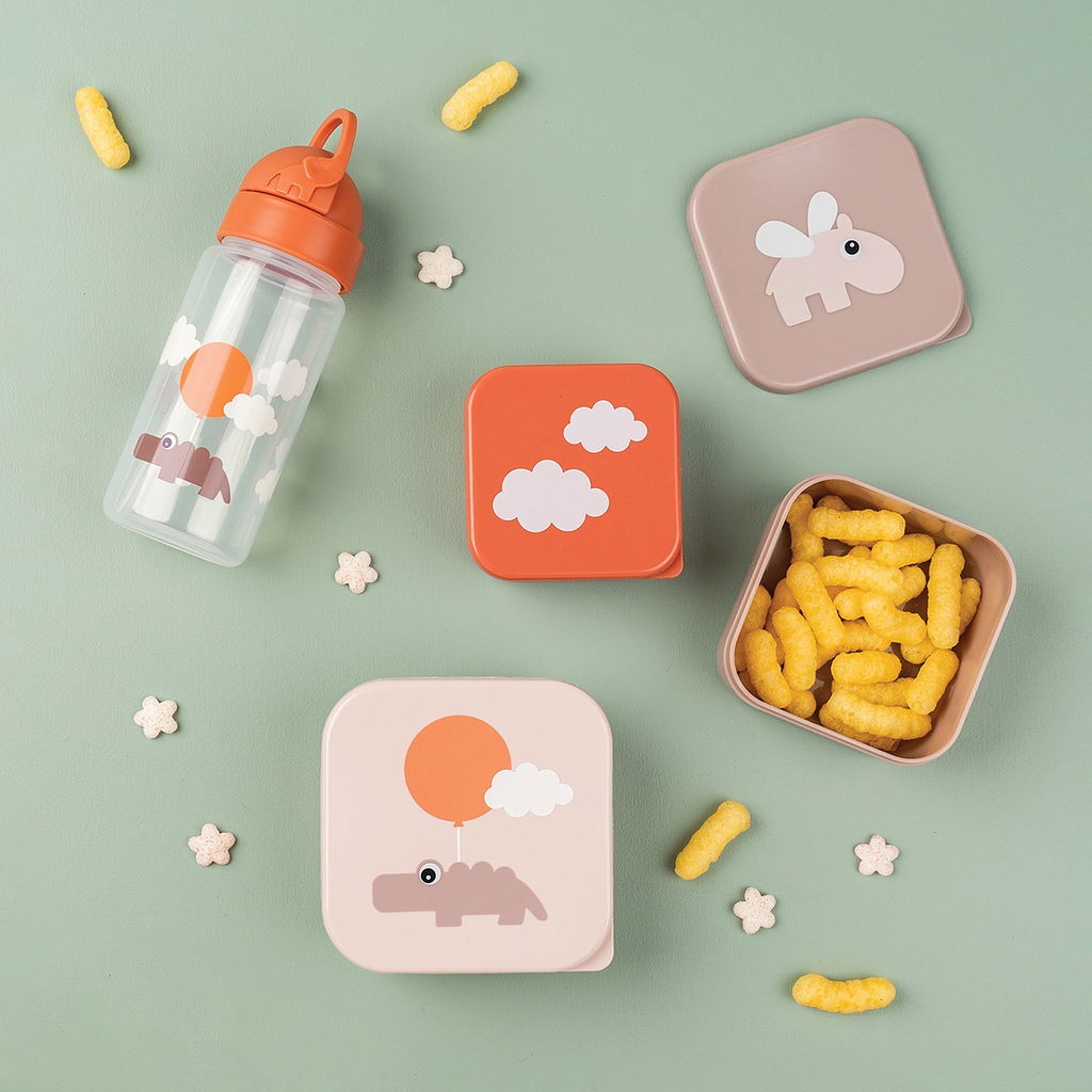 Done By Deer Vattenflaska Med Sugrör - Happy Clouds Orange Done By Deer