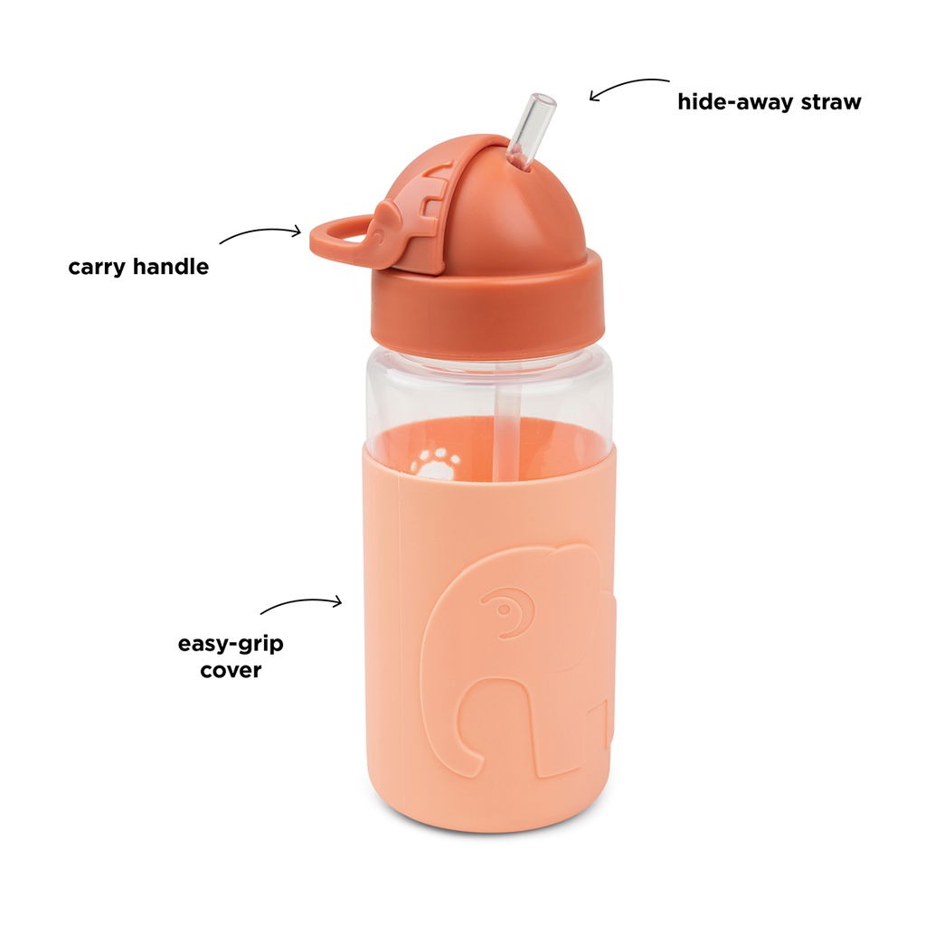 Done By Deer Easy-grip Straw Bottle - Elphee Orange Done By Deer
