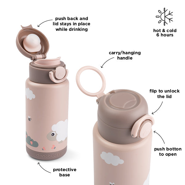 Done by Deer Insulated bottle Tiny farm Powder - 340 ml