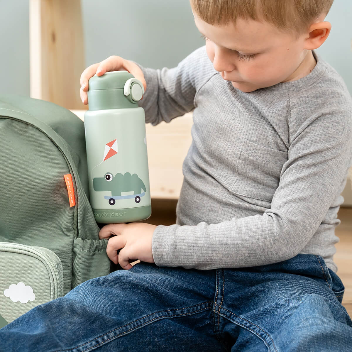 Done by Deer Insulated bottle Playground Grön - 340 ml