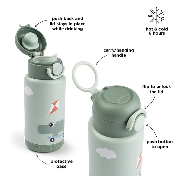 Done by Deer Insulated bottle Playground Grön - 340 ml