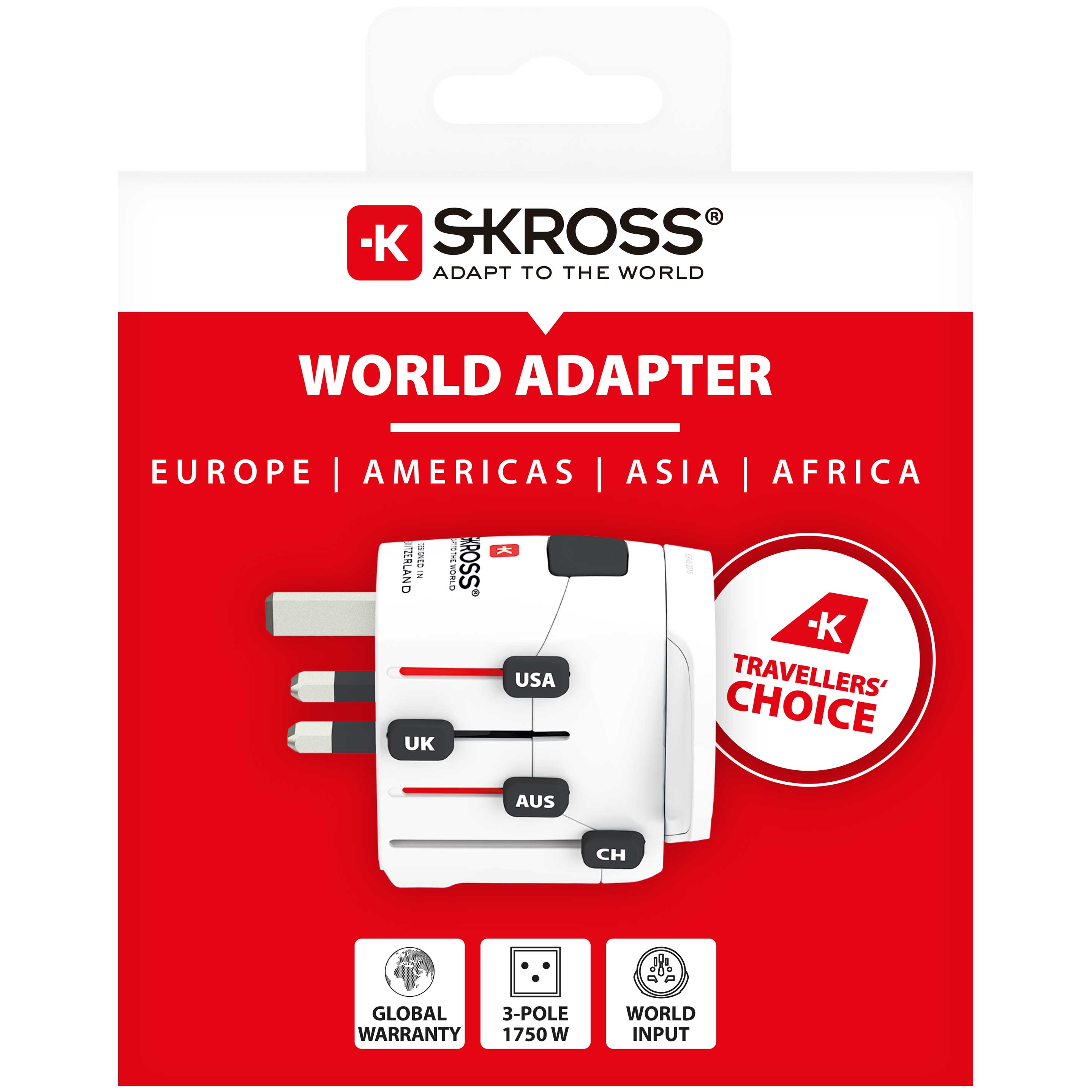 SKROSS - Världsreseadapter  PRO World Jordad - Travels And Bags