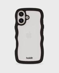 Holdit Telefonskal Wavy iPhone 16 - Svart/Transparent