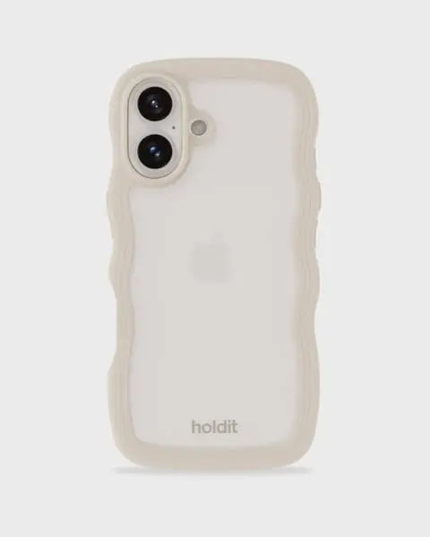 Holdit Telefonskal Wavy iPhone 16 - Beige/Transparent - Travels And Bags