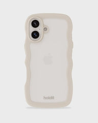 Holdit Telefonskal Wavy iPhone 16 - Beige/Transparent
