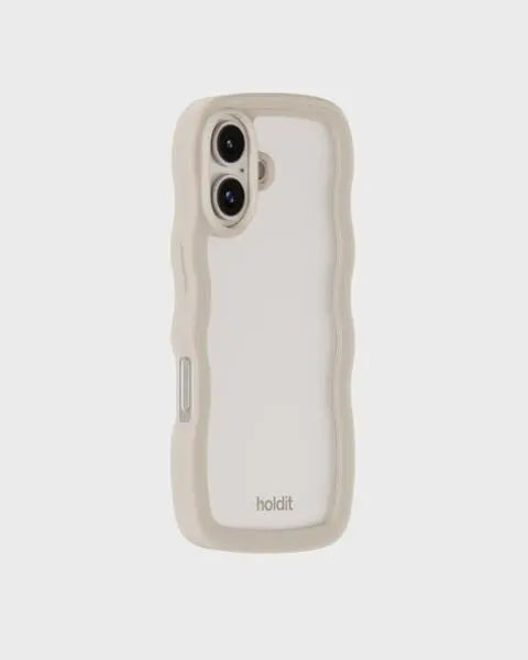 Holdit Telefonskal Wavy iPhone 16 - Beige/Transparent - Travels And Bags