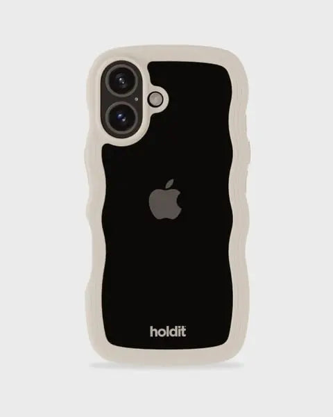 Holdit Telefonskal Wavy iPhone 16 - Beige/Transparent - Travels And Bags
