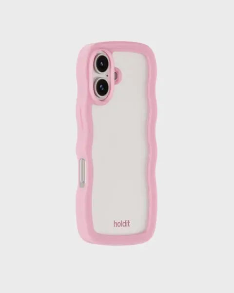 Holdit Telefonskal Wavy iPhone 16 - Rosa/Transparent - Travels And Bags