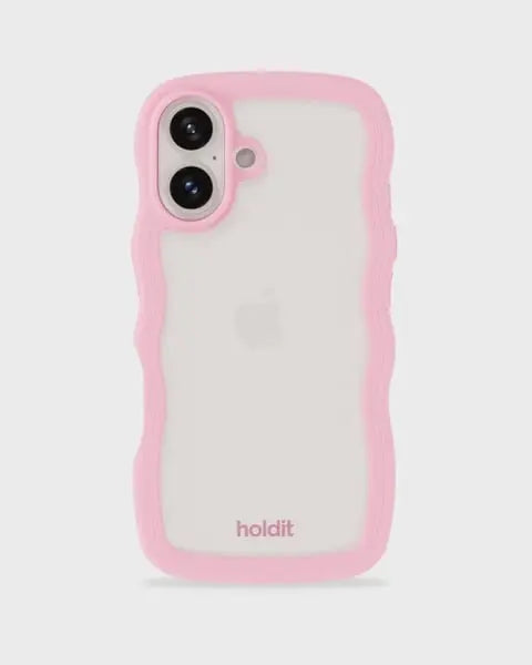 Holdit Telefonskal Wavy iPhone 16 - Rosa/Transparent - Travels And Bags