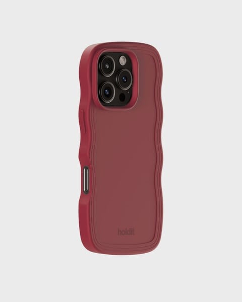 Holdit Telefonskal Wavy iPhone 16 Pro - Röd - Travels And Bags