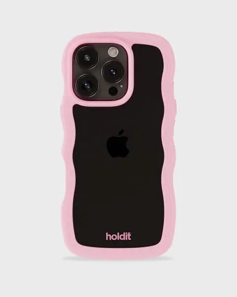 Holdit Telefonskal Wavy iPhone 16 Pro - Rosa/Transparent - Travels And Bags