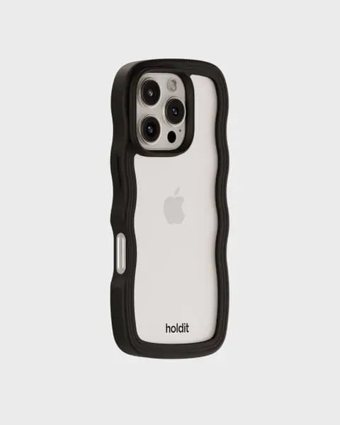 Holdit Telefonskal Wavy iPhone 16 Pro - Svart/Transparent - Travels And Bags