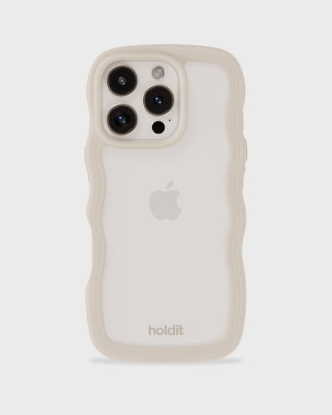 Holdit Telefonskal Wavy iPhone 16 Pro - Beige/Transparent - Travels And Bags