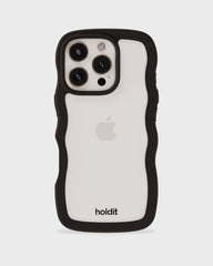 Holdit Telefonskal Wavy iPhone 16 Pro Max - Svart/Transparent