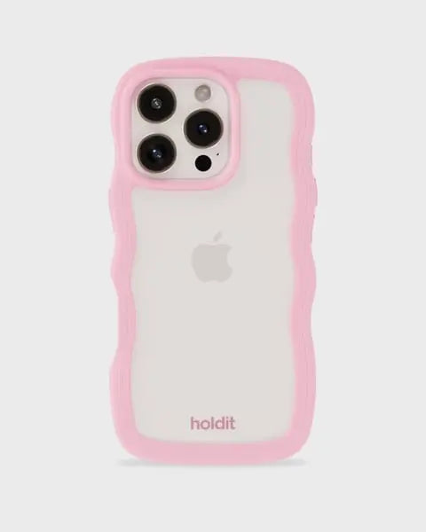 Holdit Telefonskal Wavy iPhone 16 Pro Max - Rosa/Transparent - Travels And Bags