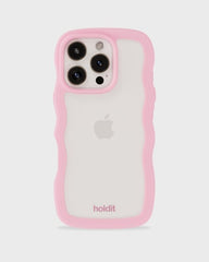Holdit Telefonskal Wavy iPhone 16 Pro Max - Rosa/Transparent