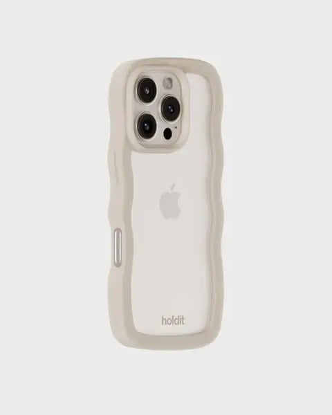 Holdit Telefonskal Wavy iPhone 16 Pro Max - Beige/Transparent - Travels And Bags