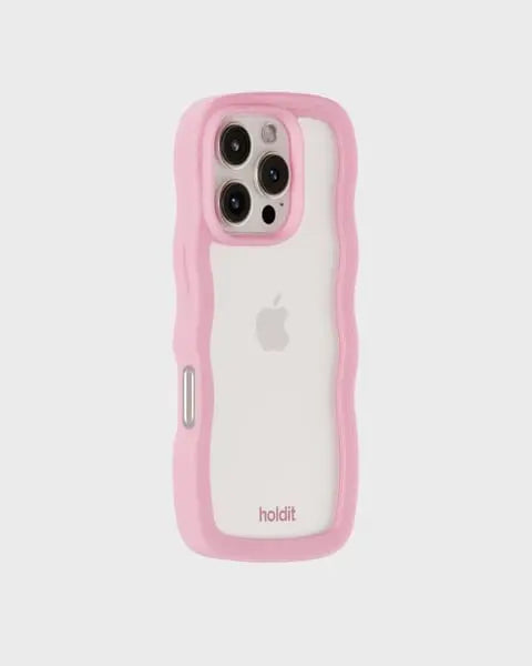 Holdit Telefonskal Wavy iPhone 16 Pro Max - Rosa/Transparent - Travels And Bags