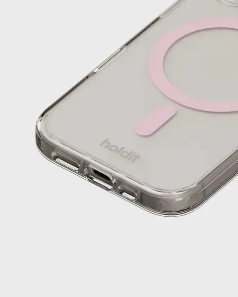 Holdit Telefonskal MagSafe iPhone 16 - Transparent/Rosa - Travels And Bags