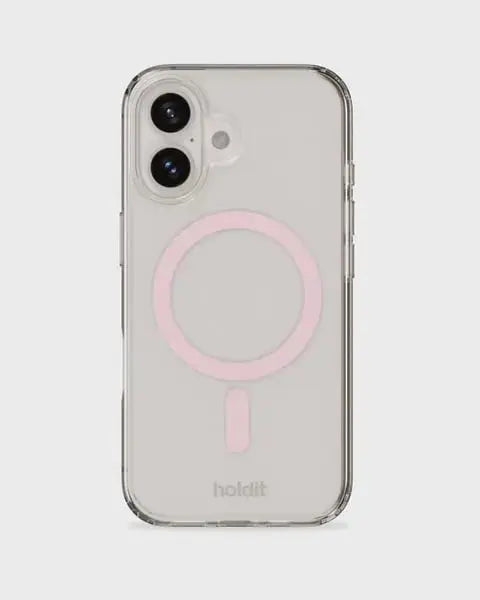 Holdit Telefonskal MagSafe iPhone 16 - Transparent/Rosa - Travels And Bags