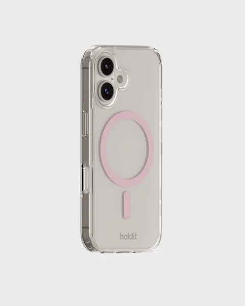 Holdit Telefonskal MagSafe iPhone 16 Plus - Transparent/Rosa - Travels And Bags