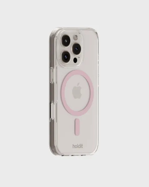 Holdit Telefonskal MagSafe iPhone 16 Pro - Transparent/Rosa - Travels And Bags