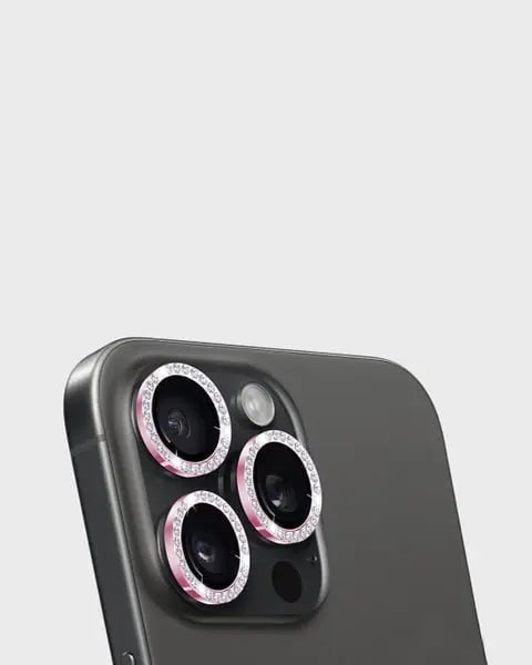 Holdit Kameraskydd iPhone 15 Pro/15 Pro Max - Glitter Rosa - Travels And Bags