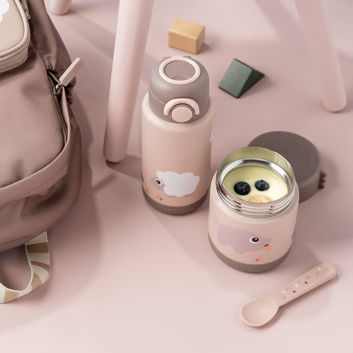 Done by Deer Insulated bottle Tiny farm Powder - 340 ml