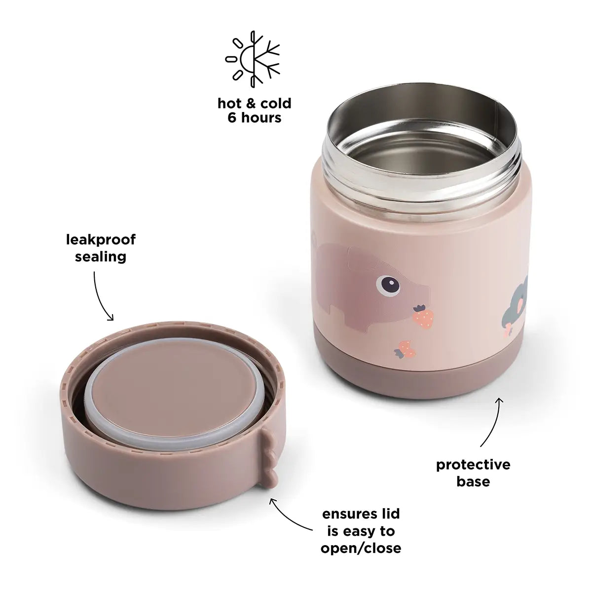 Done by Deer Insulated food jar Tiny farm Powder - 300 ml