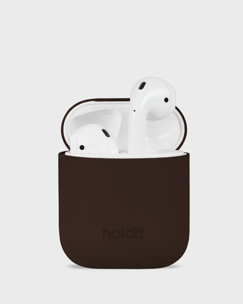 Holdit Airpodsfodral Silicone AirPods 1&2 - Mörkbrun