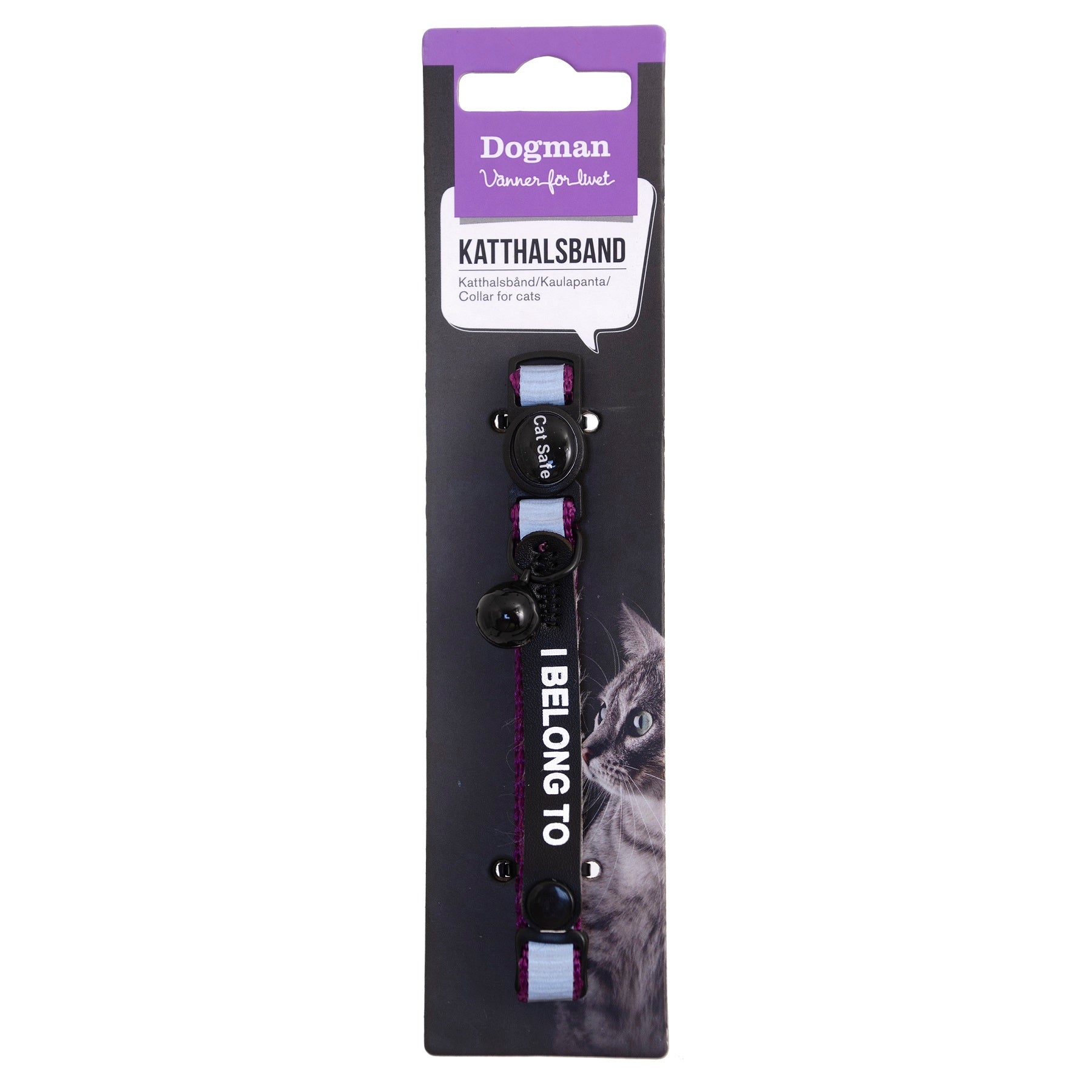 Dogman Katthalsband Stripe Lila 30cm