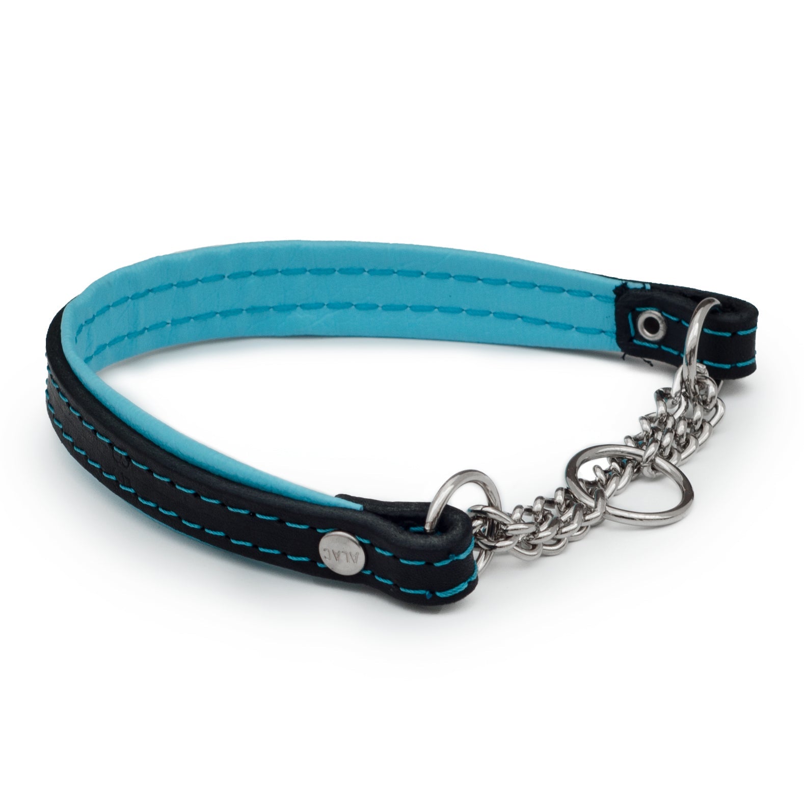 Alac Halvstryp Läderhalsband Med Kedja 55cm