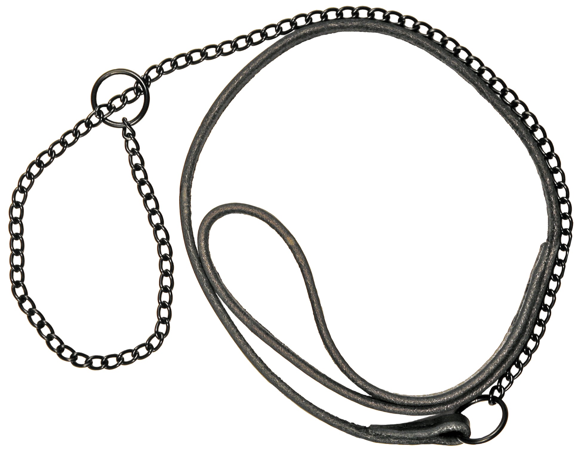 Utställningskoppel Läder Svart 60cm